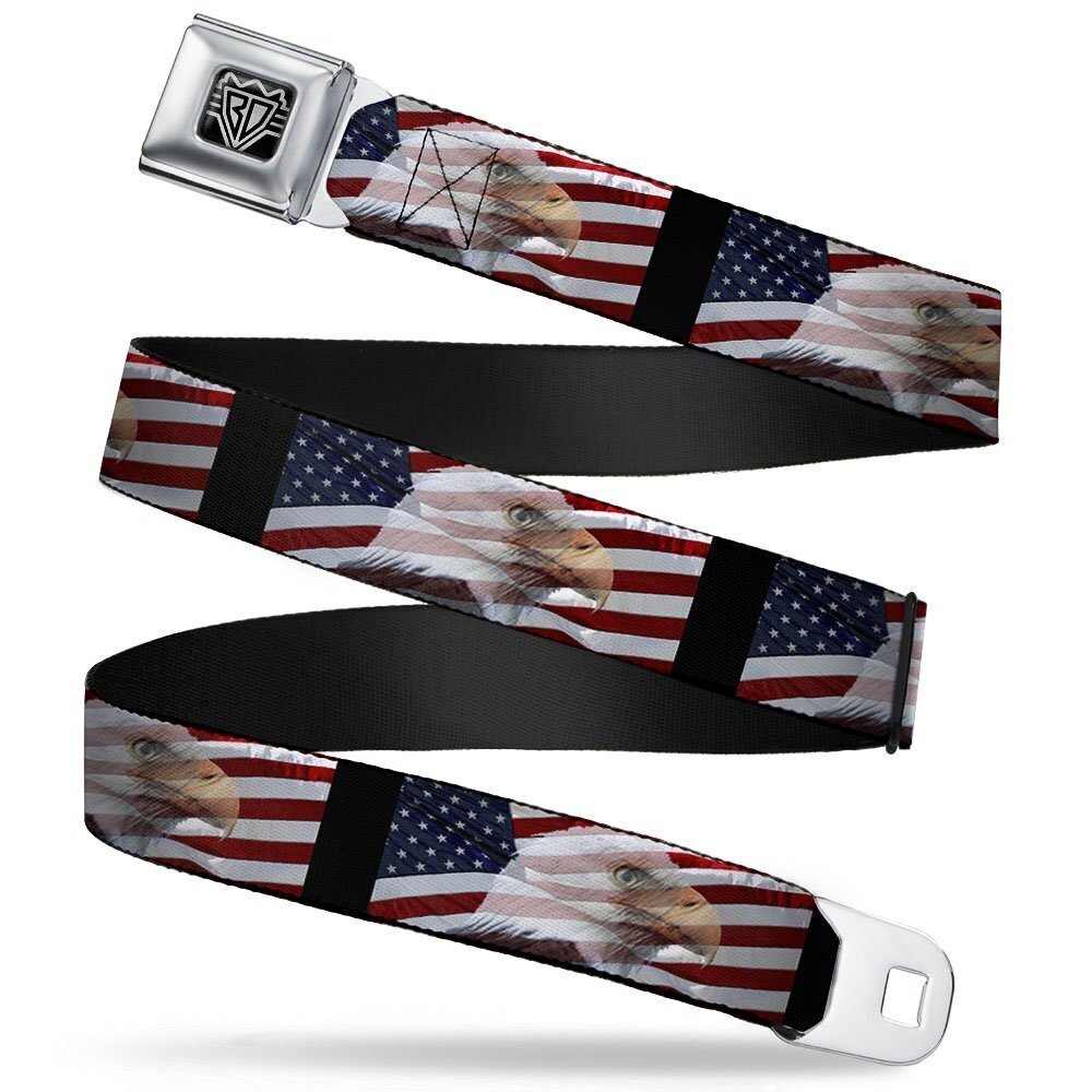 7986 Seatbelt Belt Americana W30107 American Eagle Flags 1.5" Wide